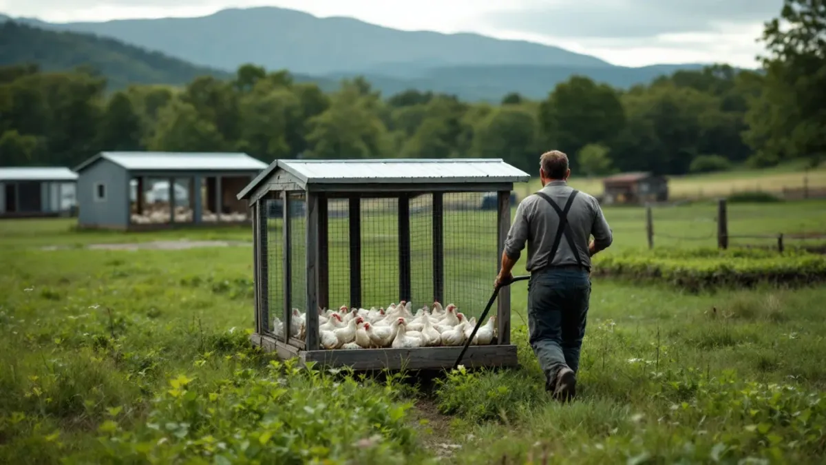 Pastured Broilers on a Small Farm: Coops, Feed and Processing