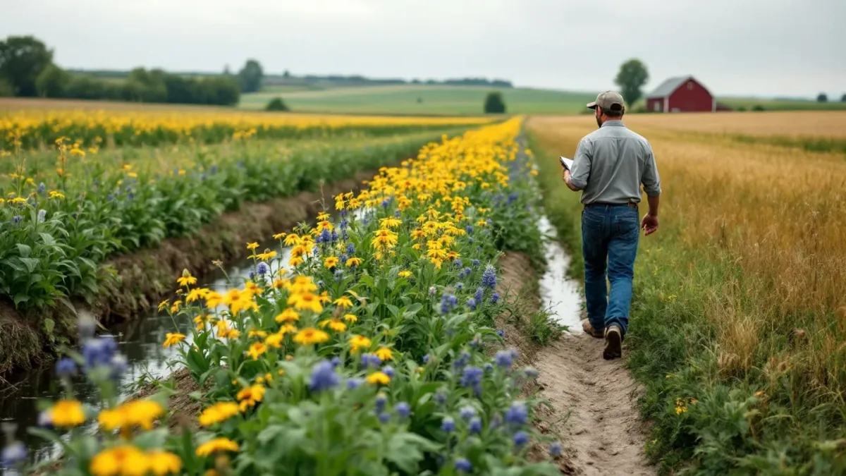 Pollinator Habitat on a Working Farm: Strips, Edges and Timing